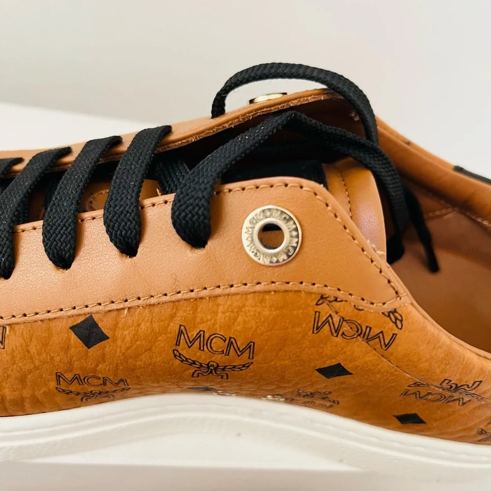 NWOB MCM women's sneakers in luggage tan 38